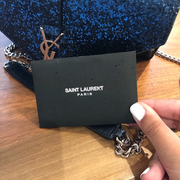Authentic YSL Blue Glitter Crossbody - Picture 4 of 9